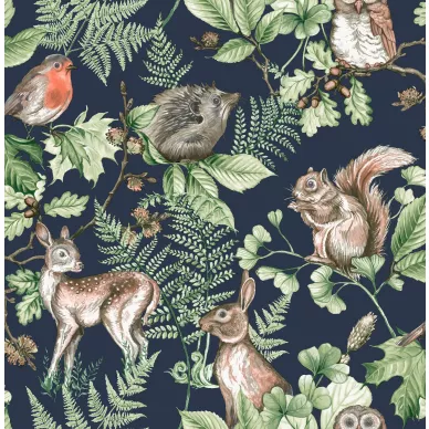 Woodland Animals sininen elaintapetti Sandudd image