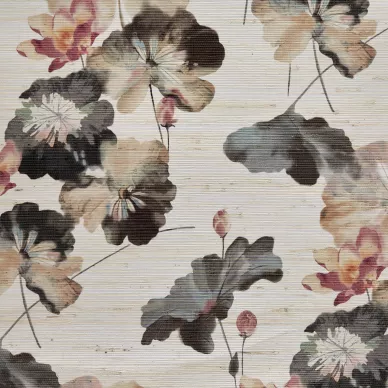 Water Lilies kudottu kukkatapetti 1838 Wallcoverings image