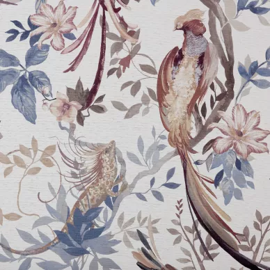 Bird Sonnet sininen valkoinen lintutapetti 1838 Wallcoverings image