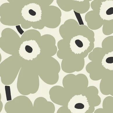 Marimekko Unikko 25900 harmaan vihrea kukkatapetti image