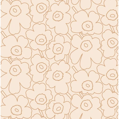 Marimekko Piirto Unikko 25915 Beige kulta kukkatapetti image